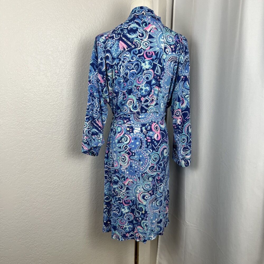 Lilly Pulitzer Blue Floral Robe Intimates Sleepwear - Picture 9 of 16